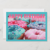 Donuts Aquamarine Geburtstagskarte Karte (Vorderseite)