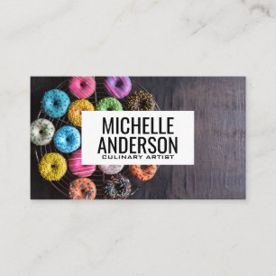 Donuts auf dem Tisch Bäckerei Visitenkarte