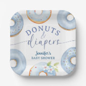 Donuts Baby Shower Junge Blau Brunch Pappteller (Vorderseite)