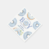 Donuts Baby Shower Junge Blau Papier Servietten (Ecke)