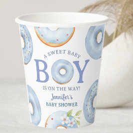 Donuts Baby Shower Junge Blaue Baby Brunch Pappbecher
