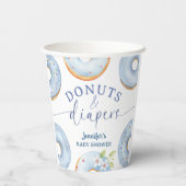 Donuts Baby Shower Junge Blaues Brunch Pappbecher (Rückseite)