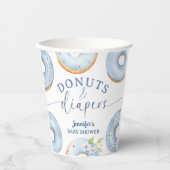 Donuts Baby Shower Junge Blaues Brunch Pappbecher (Vorderseite)