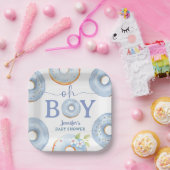 Donuts Baby Shower Oh Boy Blaues Brunch Pappteller (Party)