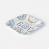 Donuts Baby Shower Oh Boy Blaues Brunch Pappteller (Gewinkelt)