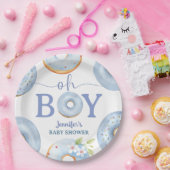 Donuts Baby Shower Oh Boy Blue Brunch Pappteller (Party)