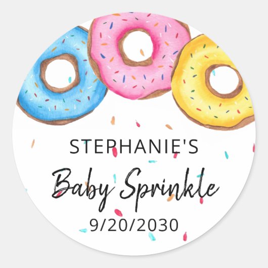 Donuts Baby Sprinkle Runder Aufkleber (Vorderseite)