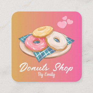 Donuts Bakery Square Business Card Quadratische Visitenkarte