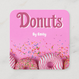 Donuts Bakery Square Business Card Quadratische Visitenkarte