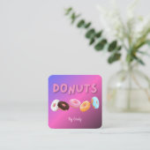 Donuts Bakery Square Business Card Quadratische Visitenkarte (Stehend Vorderseite)