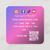 Donuts Bakery Square Business Card Quadratische Visitenkarte (Rückseite)