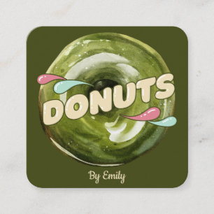 Donuts Bakery Square Business Card Quadratische Visitenkarte