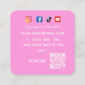 Donuts Bakery Square Business Card Quadratische Visitenkarte (Rückseite)