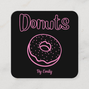 Donuts Bakery Square Business Card Quadratische Visitenkarte