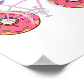 Donuts Bike - Funny Bicycle with Doughnut Wheels Poster (Ecke)