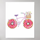 Donuts Bike - Funny Bicycle with Doughnut Wheels Poster (Vorne)