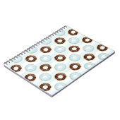 Donuts Blue Stripes-Muster-Notebook Notizblock (Linke Seite)