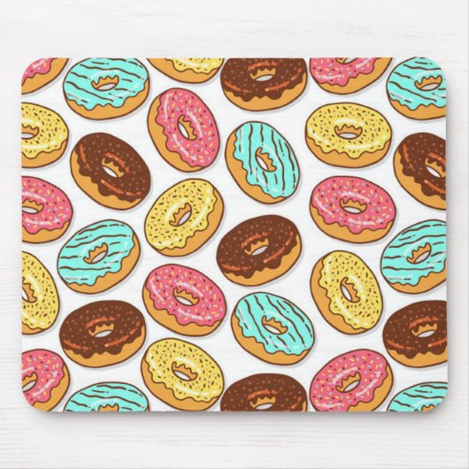 Donuts bunt Donut Futter Sprinklen Schokolade Foo Mousepad (Vorne)