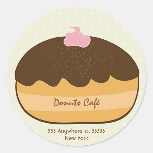 Donuts Cafe Sticker (Vorderseite)