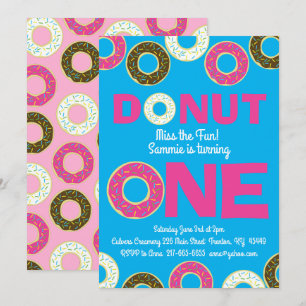 Donuts Colorful 1. Geburtstagseinladungen Einladung