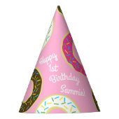 Donuts Colorful Doughnut1st Birthday Party Thema Partyhütchen (Vorderseite)