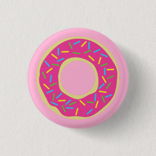 Donuts Colorful Doughnut 1 Geburtstag Party Thema Button