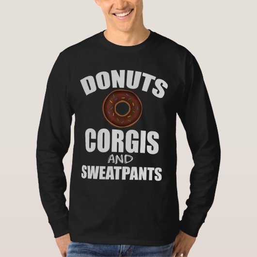 Donuts Corgis Sweatpants Dog T-Shirt (Vorderseite)