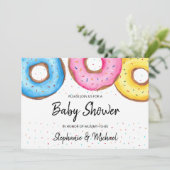 Donuts Couples Kinderdusche Einladung (Stehend Vorderseite)