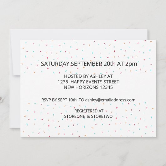 Donuts Couples Kinderdusche Einladung (Rückseite)