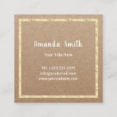 Donuts Cupcake Handmade Bäckerei Café Rustic Kraft Quadratische Visitenkarte (Rückseite)