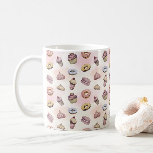 Donuts Cupcakes Niedlich Trendland Woodland Wasser Kaffeetasse (Mit Donut)
