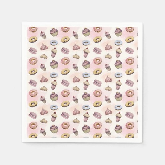 Donuts Cupcakes Niedliches Geschenk für Baker Gebu Serviette (Vorderseite)