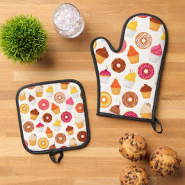 Donuts & Cupcakes  Ofenhandschuh & Topflappen-Set