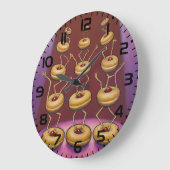 Donuts Dancing Whimsical Doughnut Zeichen Große Wanduhr (Winkel)