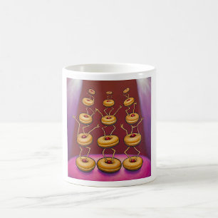 Donuts Dancing Whimsical Doughnut Zeichen Kaffeetasse