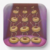 Donuts Dancing Whimsical Doughnut Zeichen Pappteller (Vorderseite)
