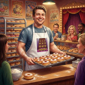 Donuts Dancing Whimsical Doughnut Zeichen Schürze