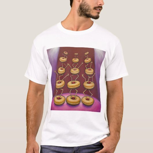 Donuts Dancing Whimsical Doughnut Zeichen T-Shirt (Vorderseite)