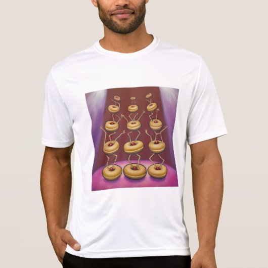 Donuts Dancing Whimsical Doughnut Zeichen T-Shirt (Vorderseite)