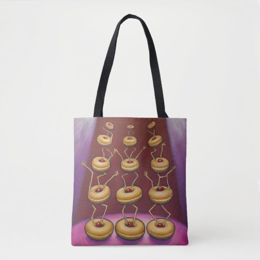 Donuts Dancing Whimsical Doughnut Zeichen Tasche (Vorderseite)