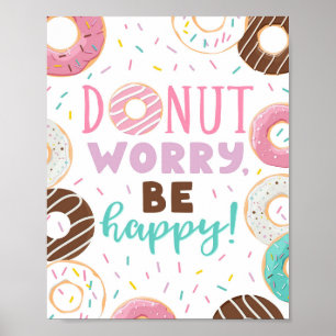 Donuts Decke Donut Worry Be Happy Poster-Zeichen Poster