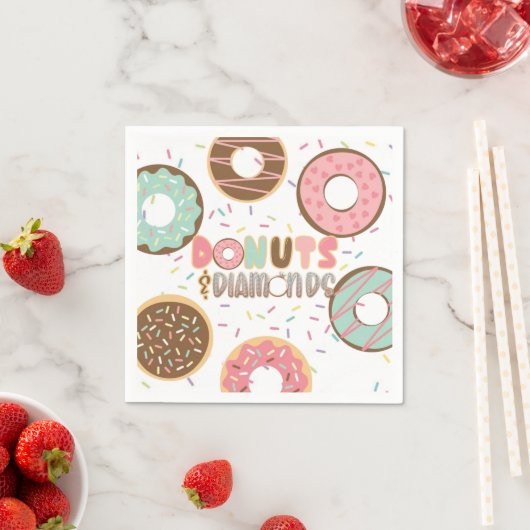 Donuts & Diamonds Brautparty Napkin Serviette (Beispiel)
