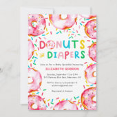 Donuts & Diapers Baby Sprinkle Niedlicher Spaß Einladung (Vorderseite)