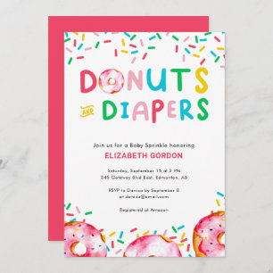 Donuts & Diapers Baby Sprinkle Niedlicher Spaß I Einladung