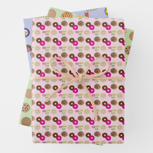 Donuts, Donuts, Kuchen, Kuchen, Kuchen Geschenkpapier Set (Beispiel)