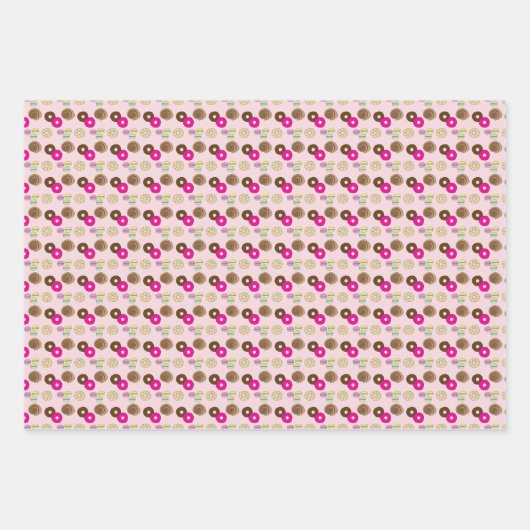 Donuts, Donuts, Kuchen, Kuchen, Kuchen Geschenkpapier Set (Vorderseite)
