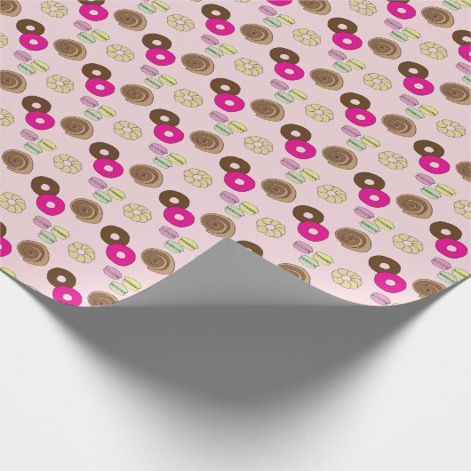 Donuts, Donuts, Makronen, Zimtgebäck Geschenkpapier (Ecke)