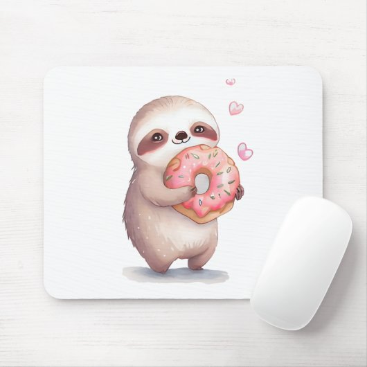 Donuts essen wie ein Faulpelz! Mousepad (Mit Mouse)