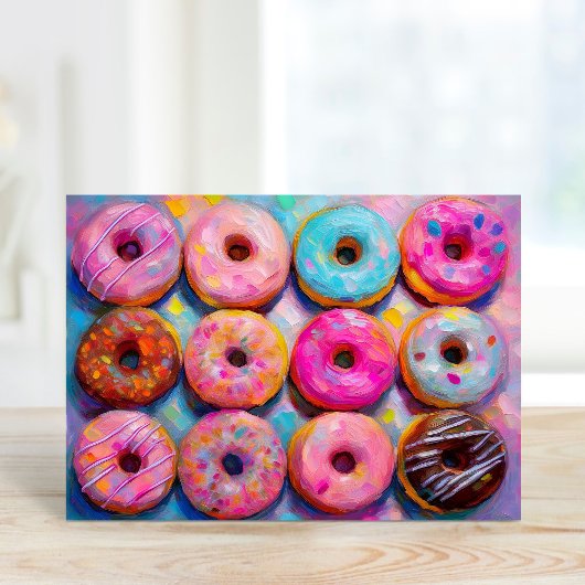 Donuts Farbenfrohe moderne Abstrakte Kunst Karte