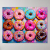 Donuts Farbenfrohe moderne Abstrakte Kunst Poster (Vorne)
